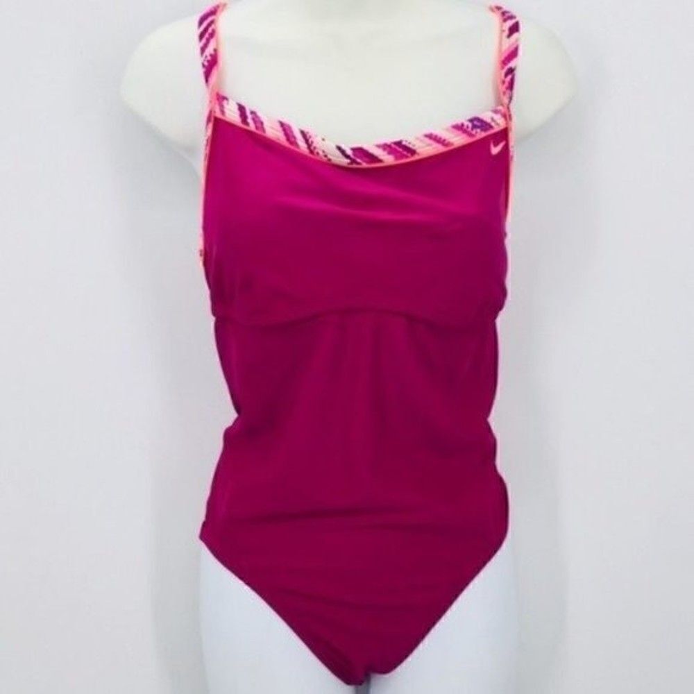 Nike athletic one piece swimsuit Fuchsia 14 BoxA